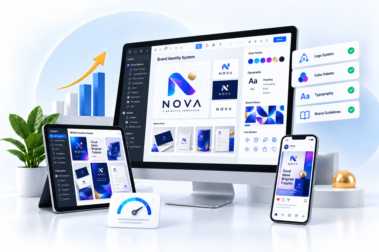 Brand Identity Systems, Vector Logo Design, Packaging and Brand Books - Code of Dolphins